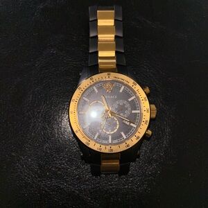 Versace Gold and Black Chronograph Watch